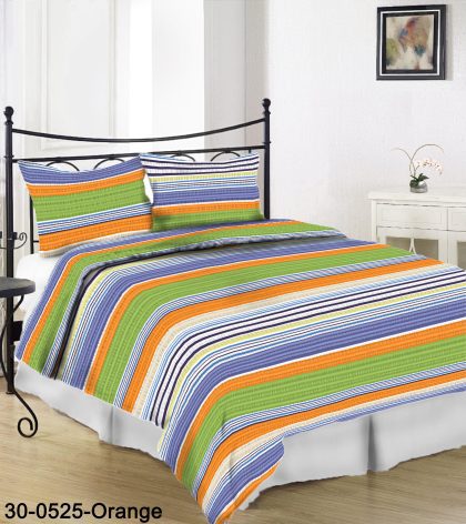 Krepa gultas veļas komplekts Orange Stripes