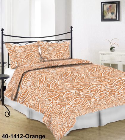 Krepa gultas veļas komplekts Orange Leaves