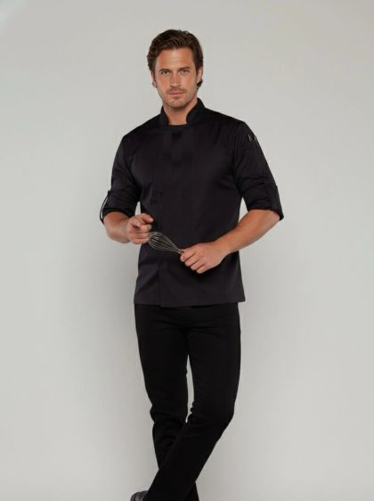 Tekstila un viesmīlības aprīkojuma veikals 19 Alternative view of Pavāru jaka Unisex ar sietiņu mugurpusē