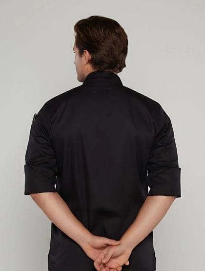 chef jacket black roll up sleeves3