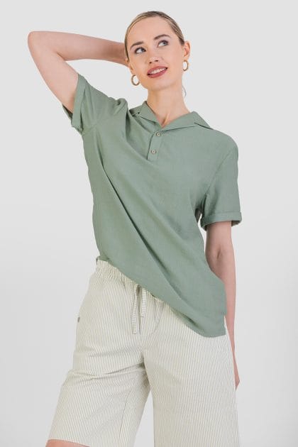 Krekls Unisex ar lina efektu ar apkakli 14 1720 3