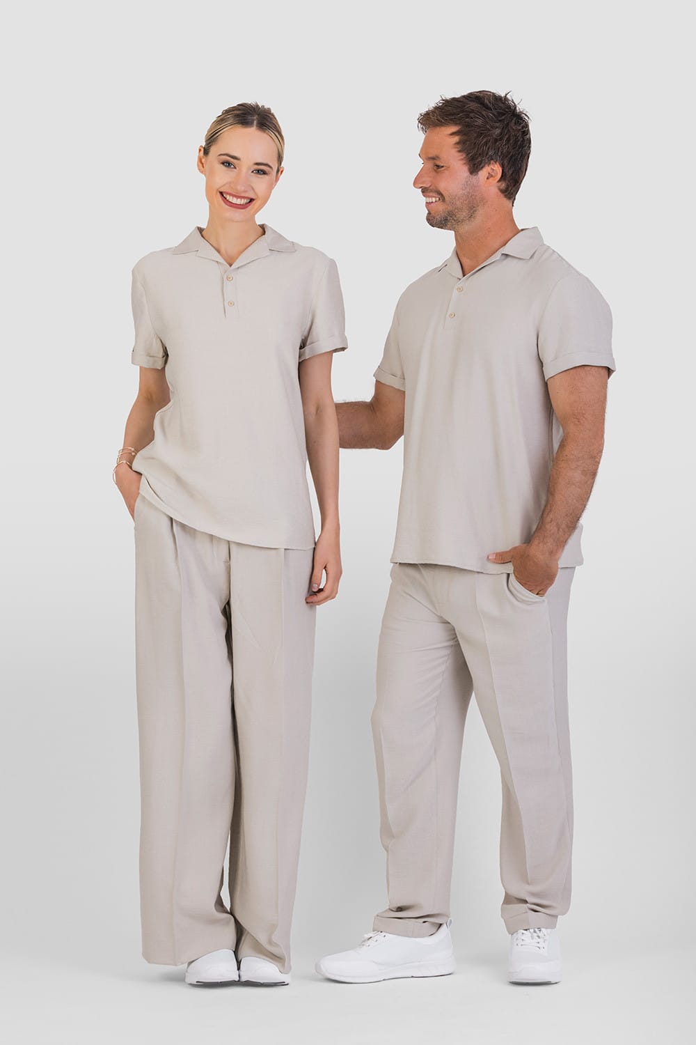 Krekls Unisex ar lina efektu ar apkakli 3 Krekls Unisex ar lina efektu ar apkakli