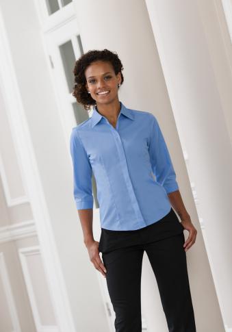 Dāmu blūze Slim fit, balta vai melna ar garām piedurknēm [CLONE] [CLONE]